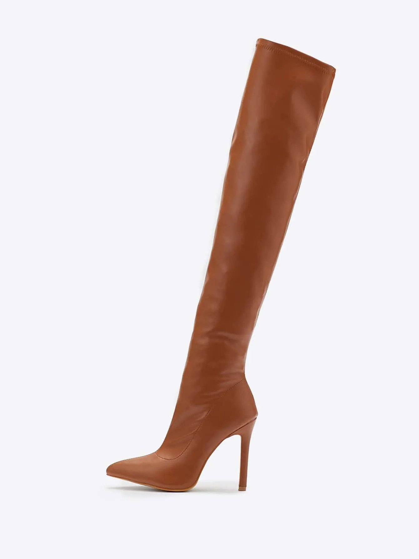 Suede Over The Knee Side Zipper Boots