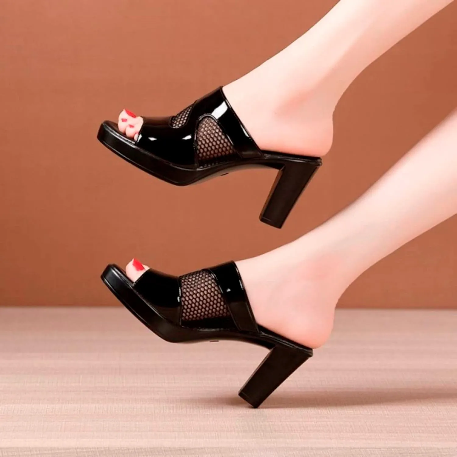Summer New Thick Heeled Slippers Women Wear Sexy High Heeled Sandals Fish Mouth Sandals Non T Thong Sandals for Women