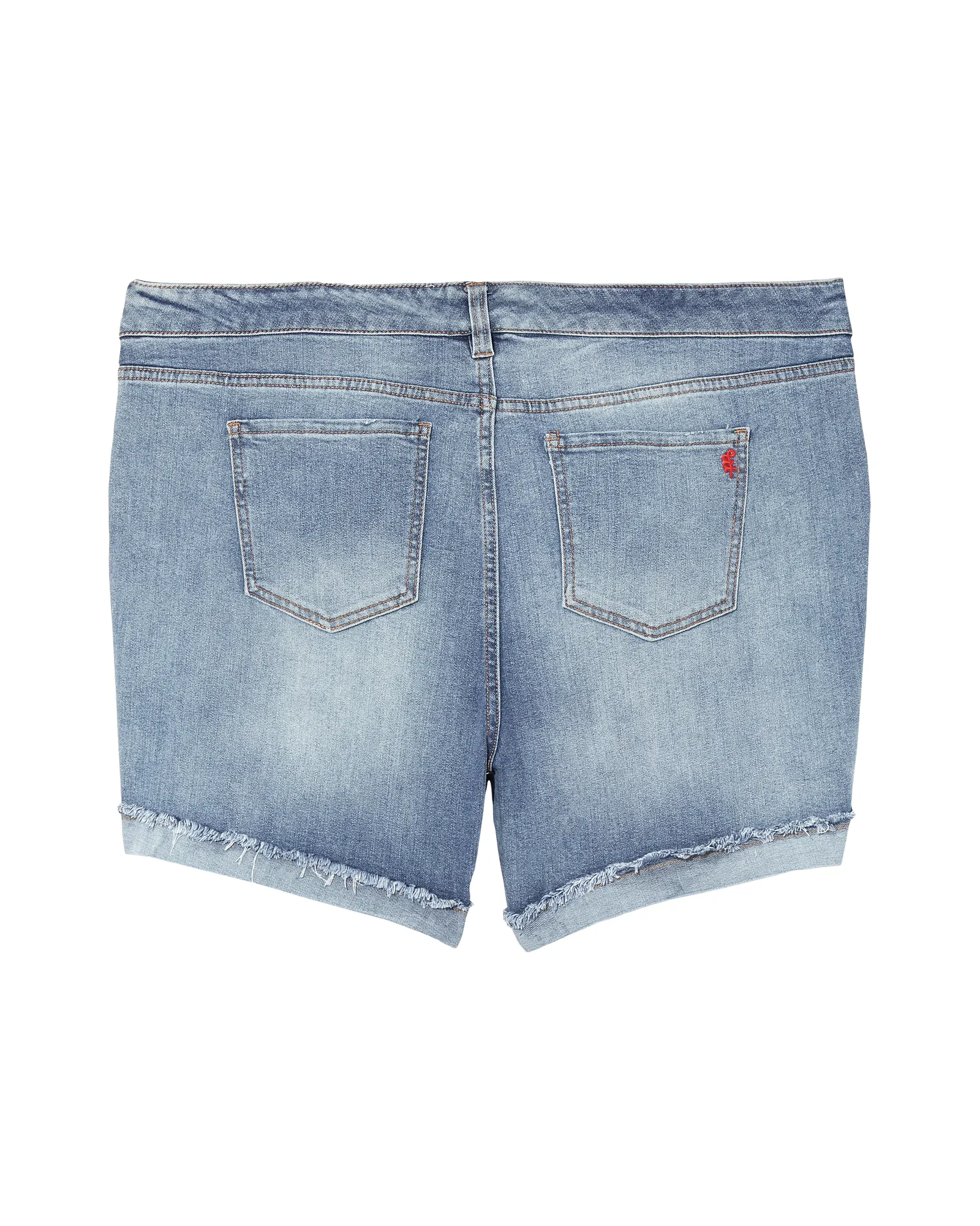 Sunnyside Distressed Short with Cuffed Fray Hem | Light Wash