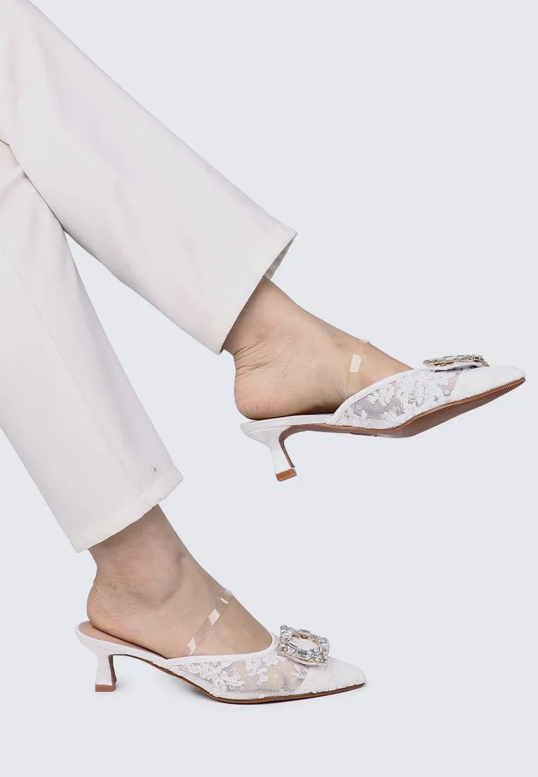 Sylvia Comfy Heels In White