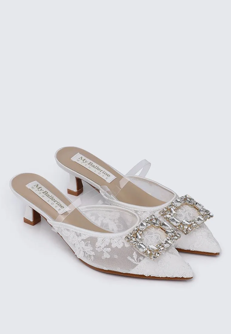 Sylvia Comfy Heels In White