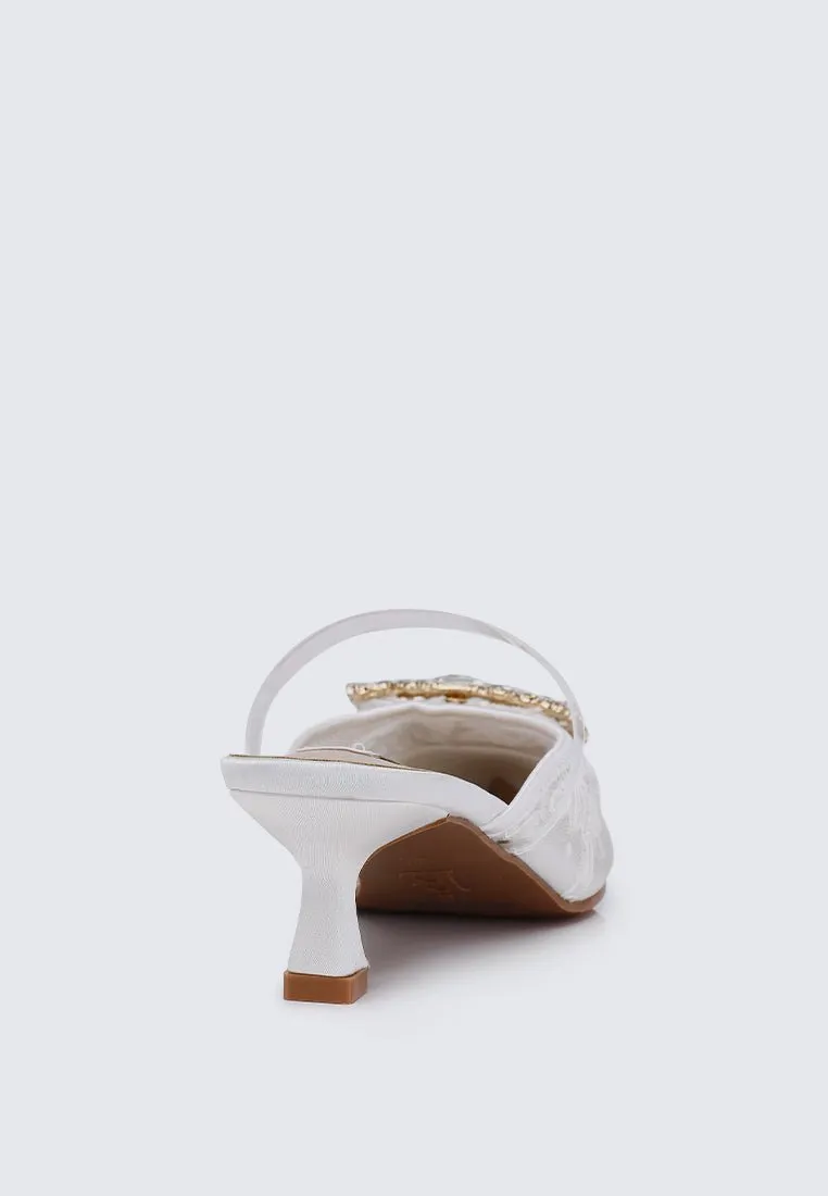 Sylvia Comfy Heels In White