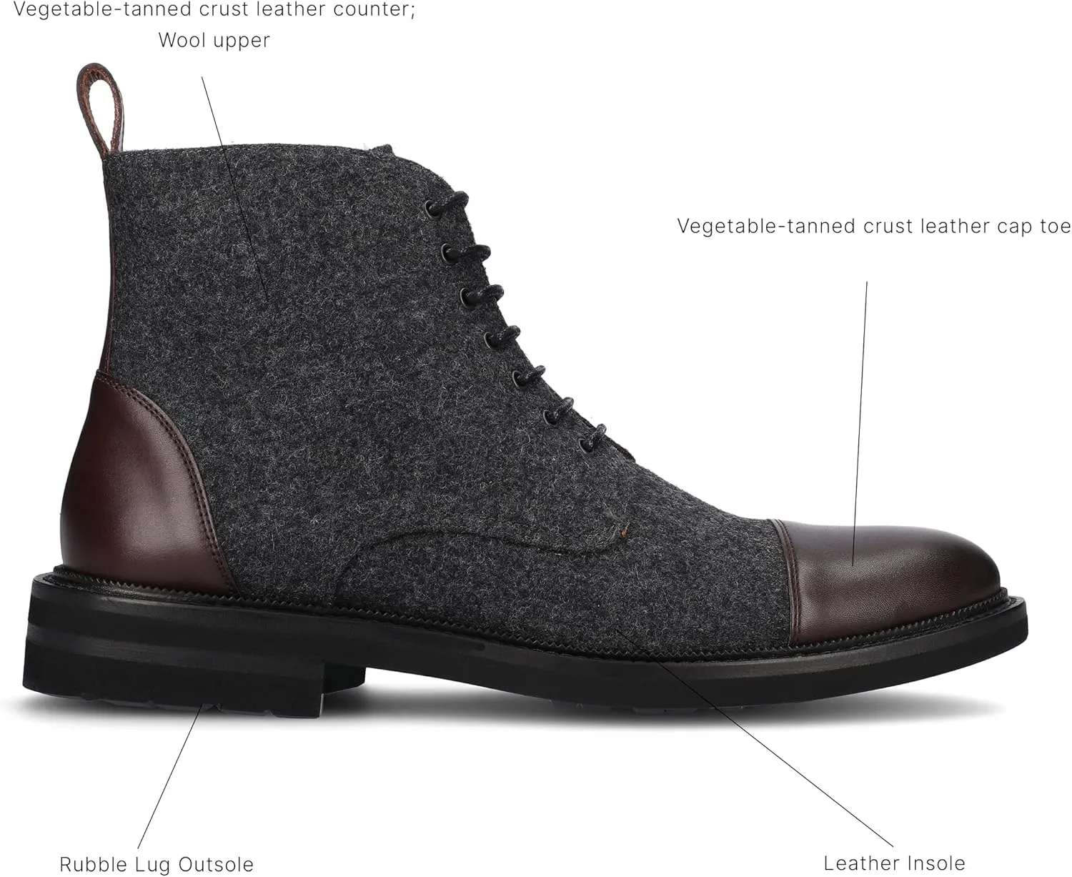 TAFT Jack Boot Handcrafted Leather and Wool Mens Dress Boot
