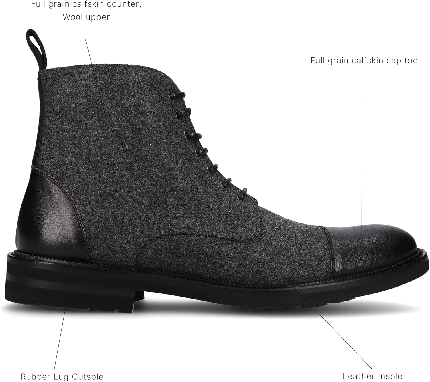 TAFT Jack Boot Handcrafted Leather and Wool Mens Dress Boot