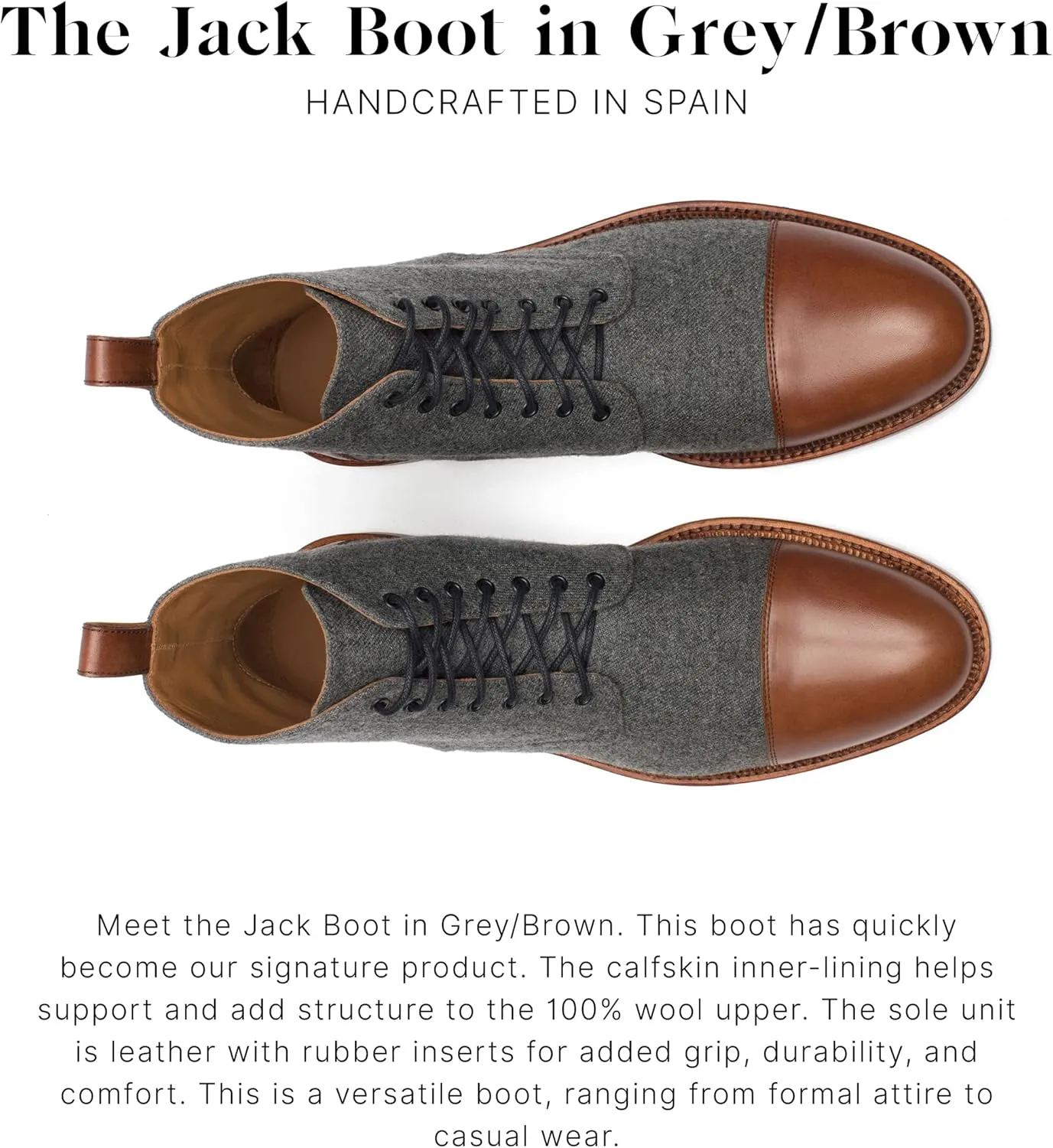 TAFT Jack Boot Handcrafted Leather and Wool Mens Dress Boot