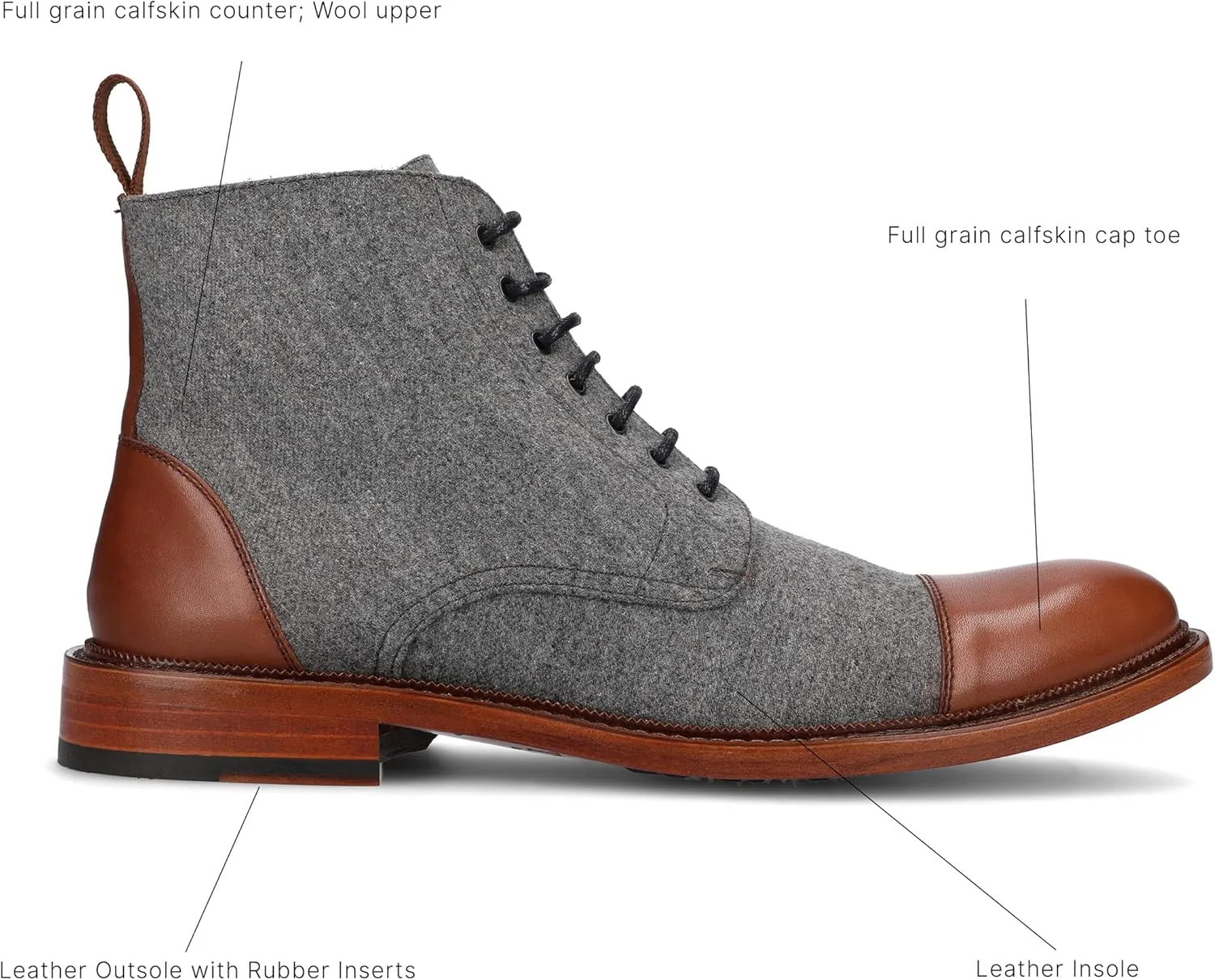 TAFT Jack Boot Handcrafted Leather and Wool Mens Dress Boot