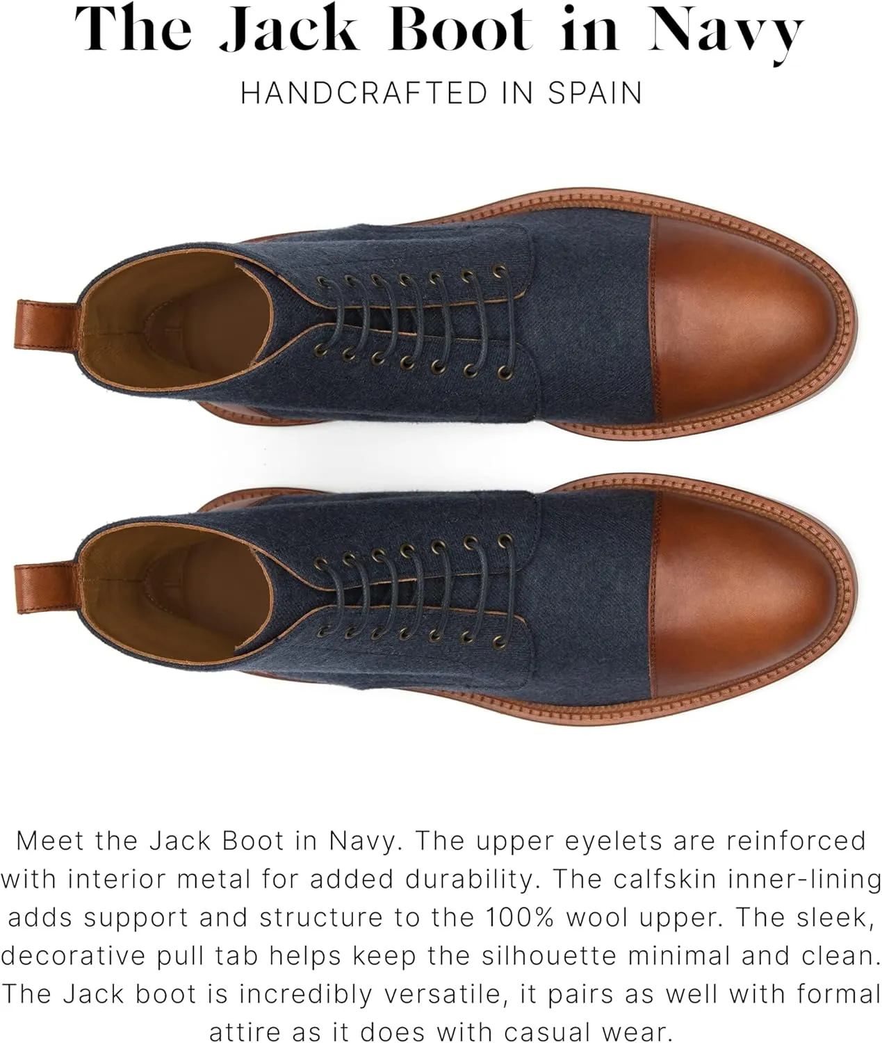 TAFT Jack Boot Handcrafted Leather and Wool Mens Dress Boot