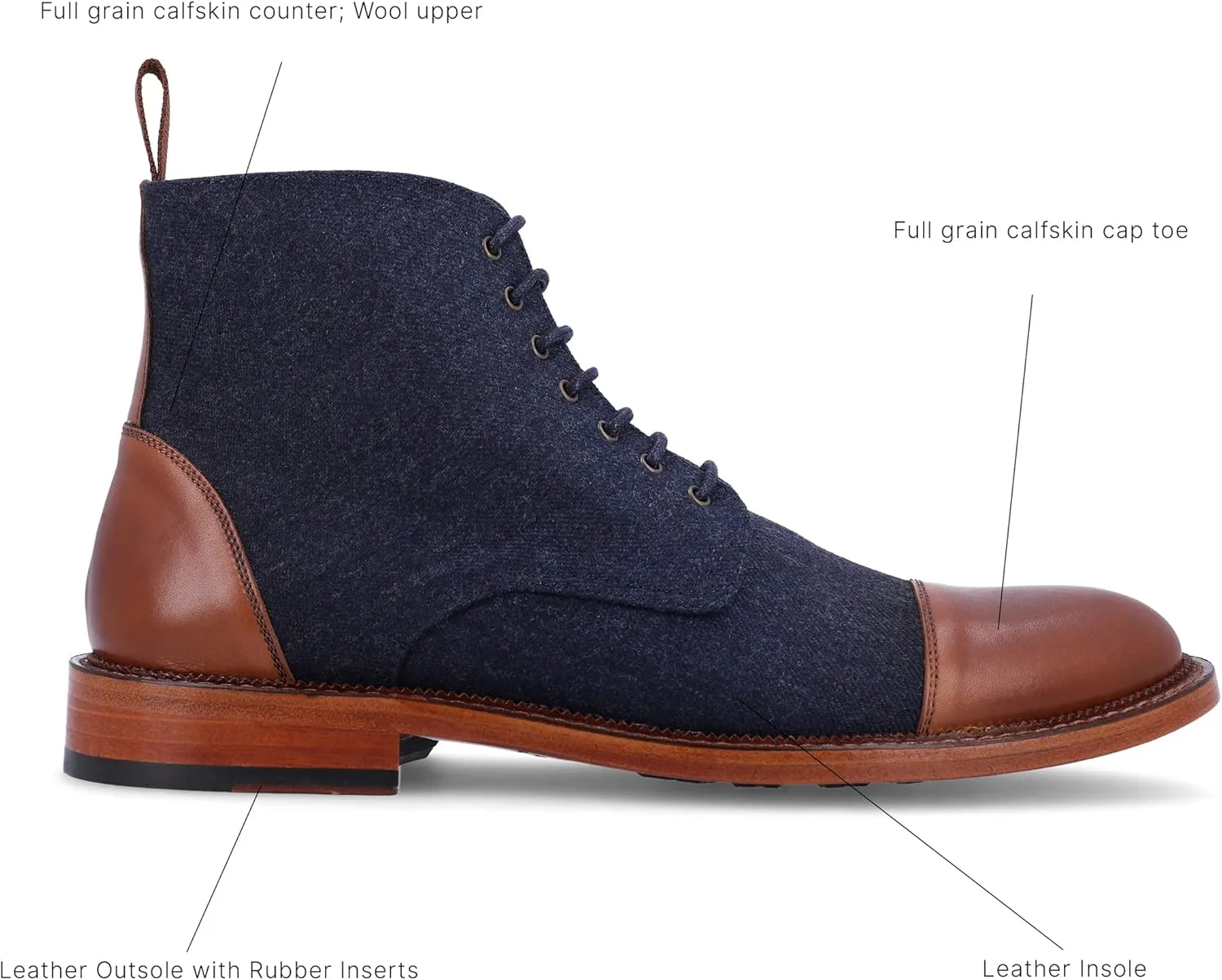TAFT Jack Boot Handcrafted Leather and Wool Mens Dress Boot