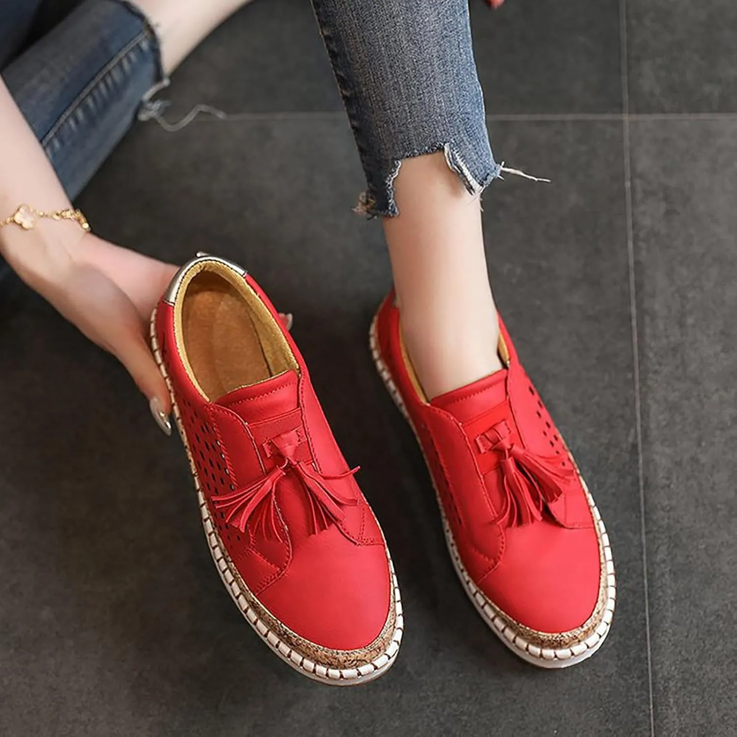 Tennis Shoes Women Lether Dress Casual Shoes Fashion Sneakers 2025 Women's Woven Orthopedic Breathable Soft Brown Tennis Shoe Cross Trainer Shoe