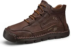 Teresad Shoes Men, Handcrafted Men's Leather Shoes, Men's Breathable Non-Slip Casual Trainers for Outdoor Hiking