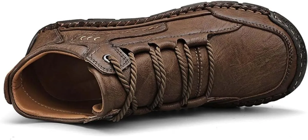 Teresad Shoes Men, Handcrafted Men's Leather Shoes, Men's Breathable Non-Slip Casual Trainers for Outdoor Hiking