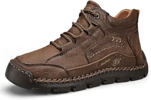 Teresad Shoes Men, Handcrafted Men's Leather Shoes, Men's Breathable Non-Slip Casual Trainers for Outdoor Hiking