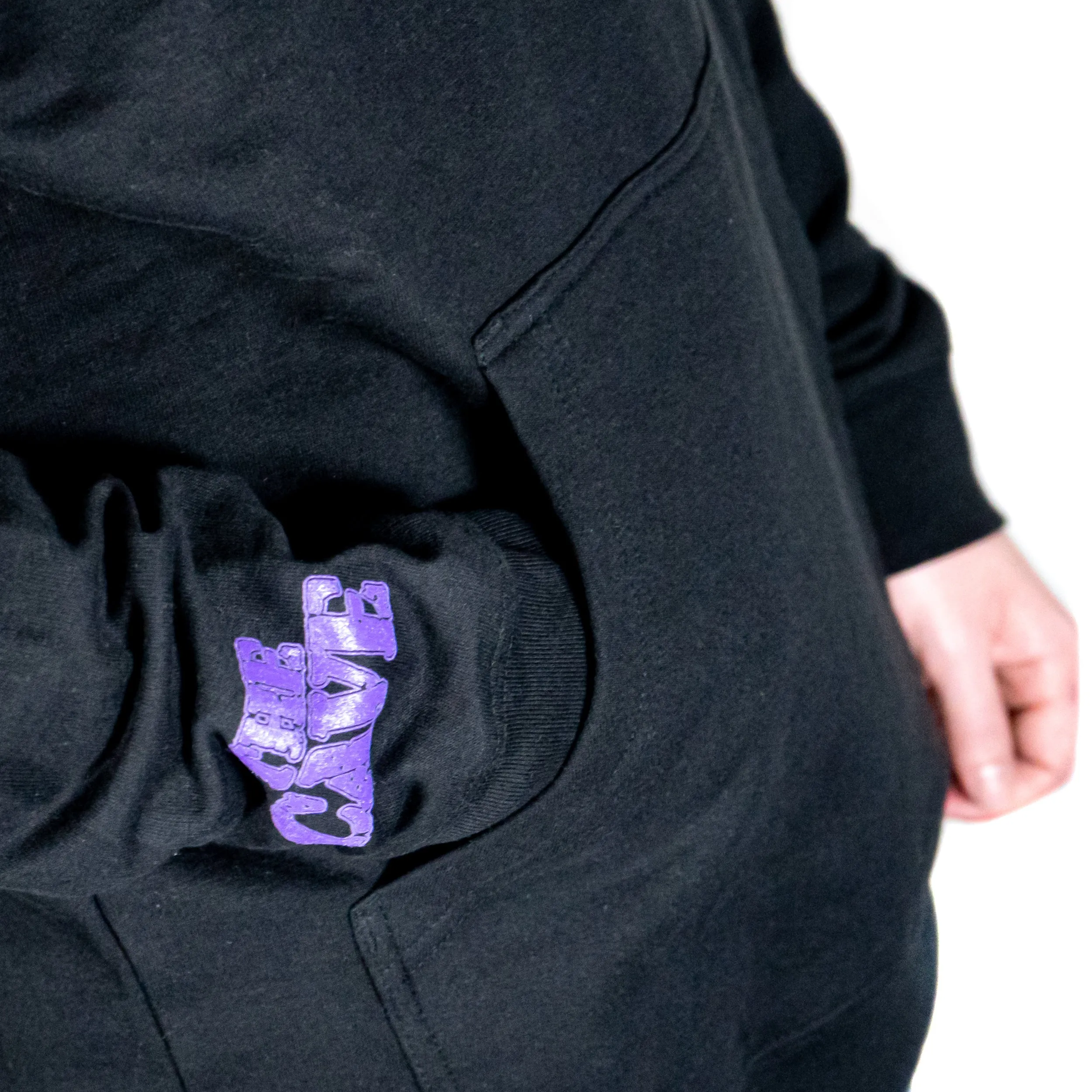 The Cave - Hooded Sweatshirt - Classic Logo - Black & Purple - 4XL