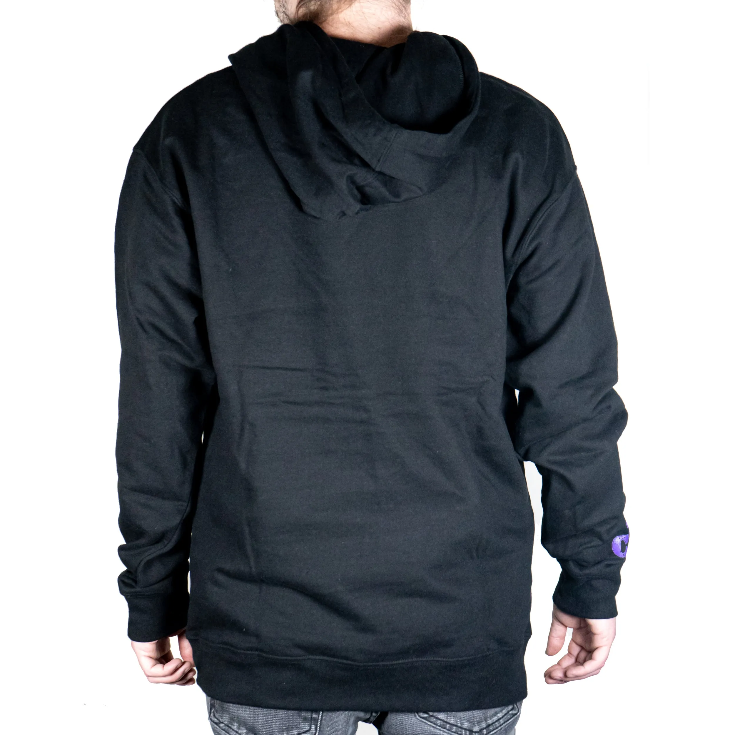 The Cave - Hooded Sweatshirt - Classic Logo - Black & Purple - Medium