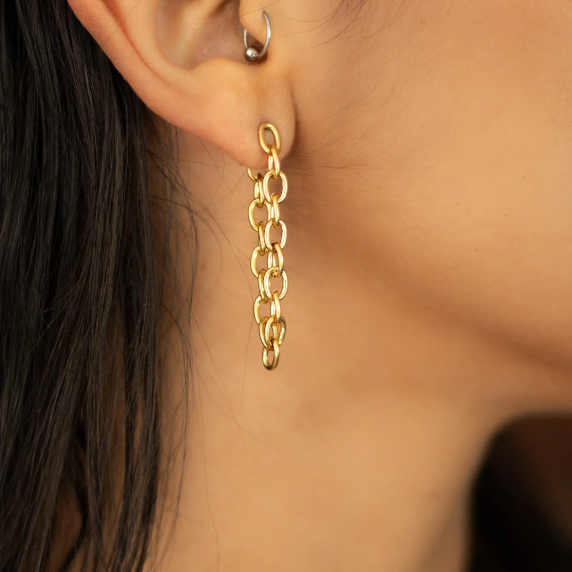 The Chained Stud Earrings