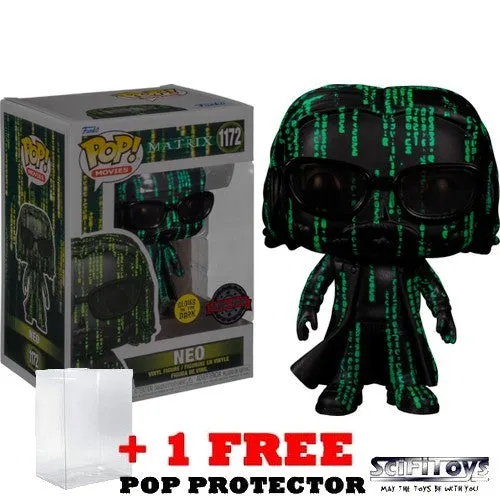 The Matrix Resurrections – Neo in Matrix Glow in the Dark #1172 Pop Vinyl Figure Funko Exclusive