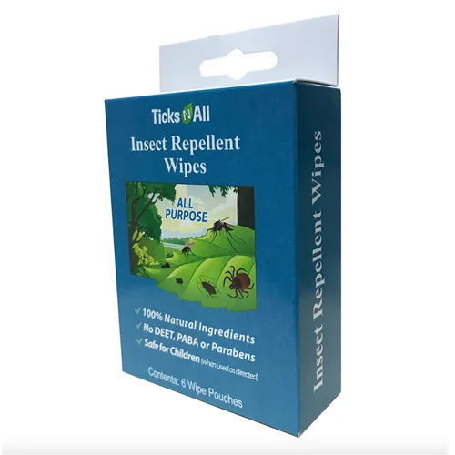 Ticks-N-All All Natural All Purpose Insect Repellent Wipes