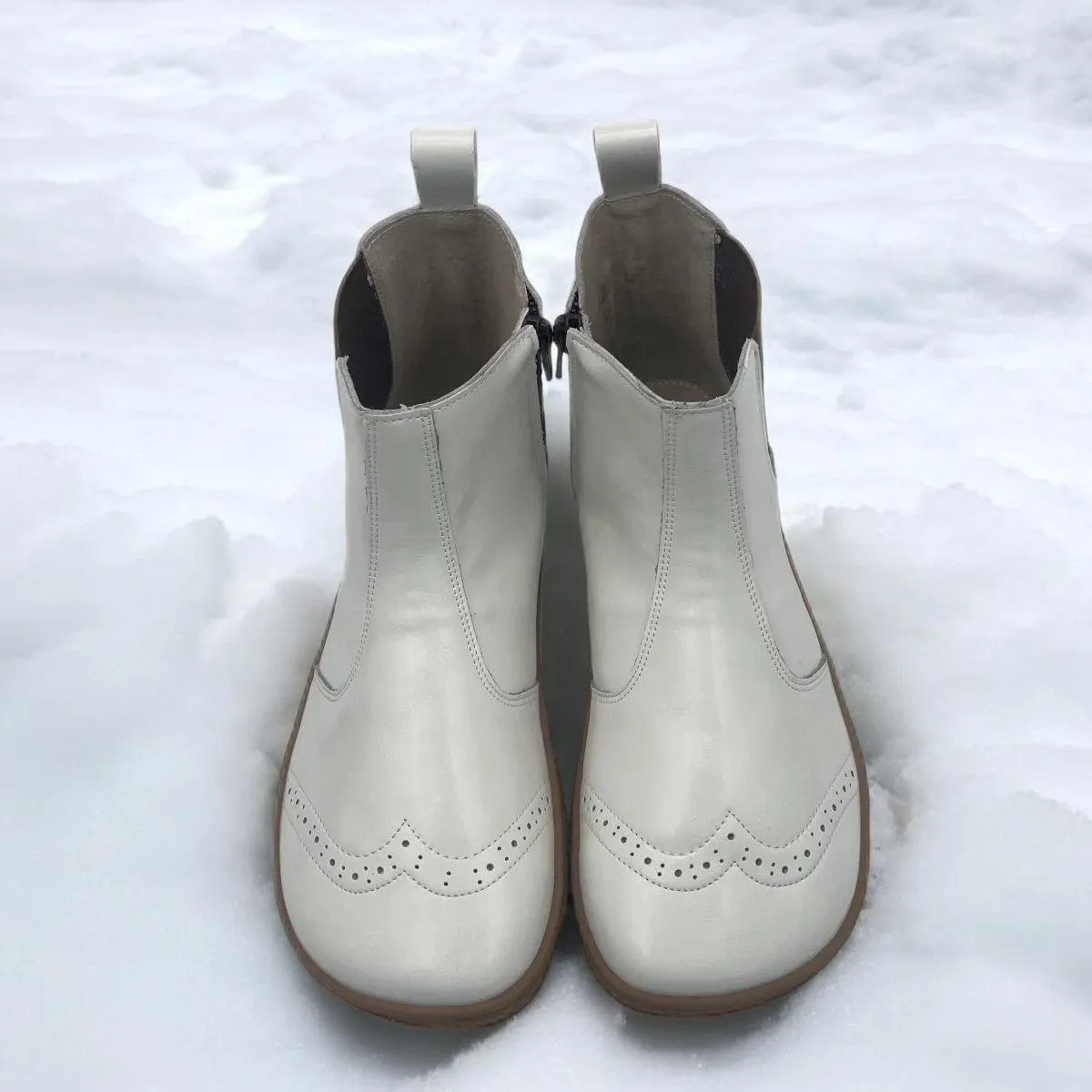 Tipsietoes Chelsea Barefoot Genuine Leather Boots With Wool Lining