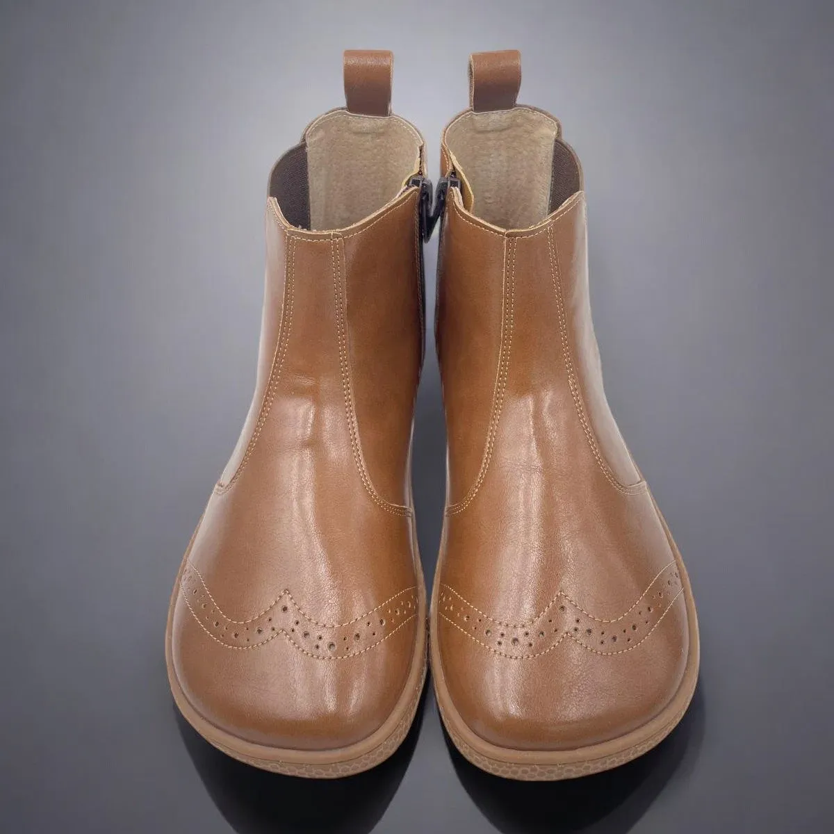 Tipsietoes Chelsea Barefoot Genuine Leather Boots With Wool Lining