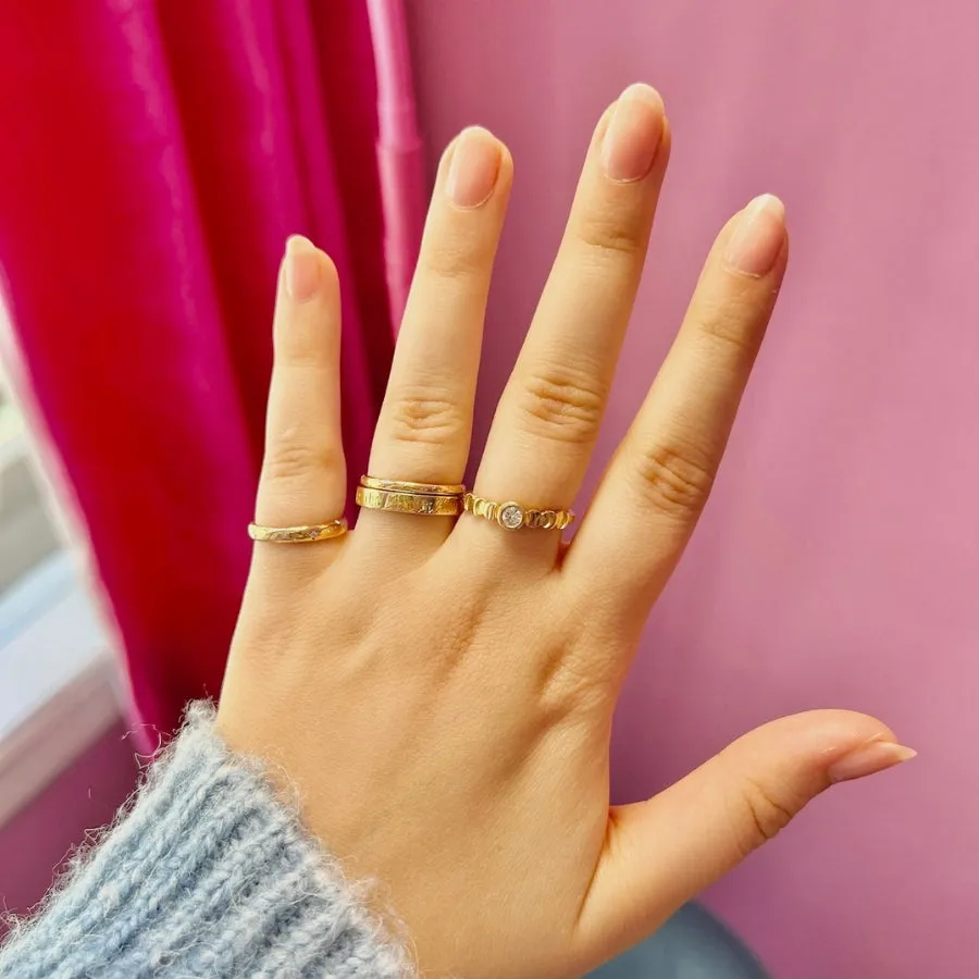 To The Moon And Back Engraved Gold Band