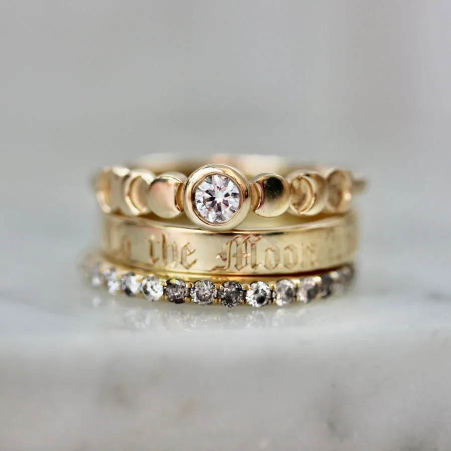 To The Moon And Back Engraved Gold Band