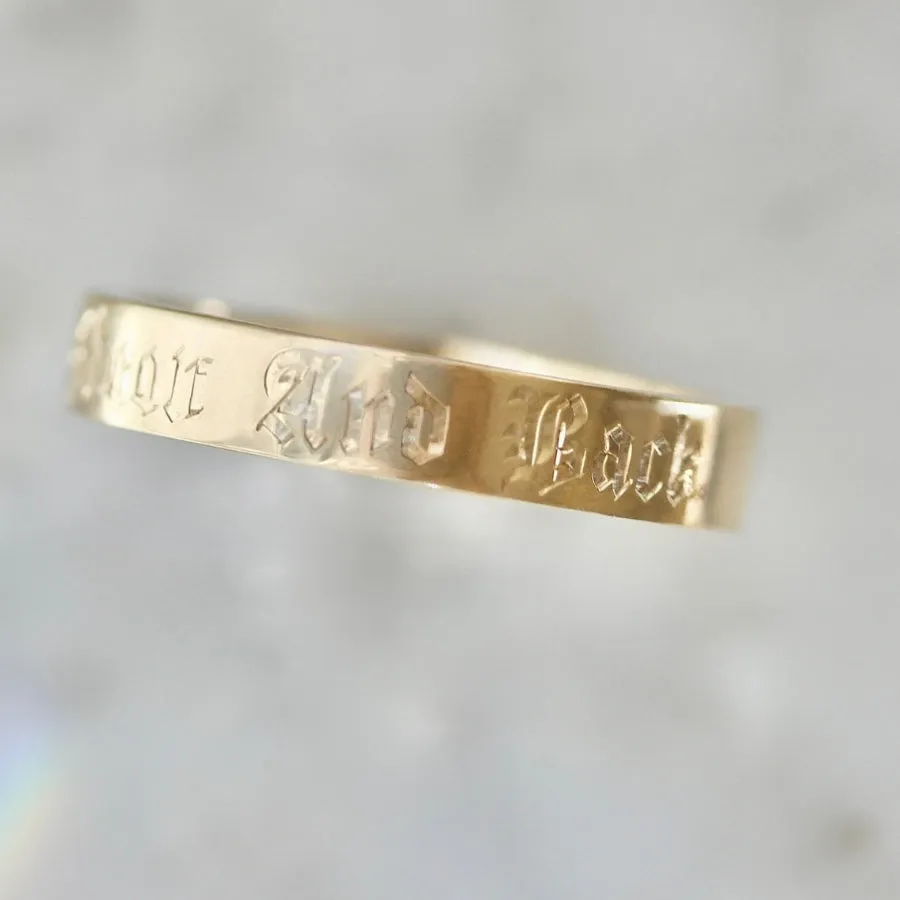 To The Moon And Back Engraved Gold Band