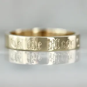 To The Moon And Back Engraved Gold Band