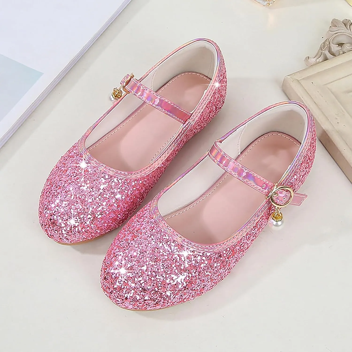 Toddler Flower Girl Dress Shoes Rhinstones Mary Jane Ballet Flats Party Wedding Little School Shoes for Girls