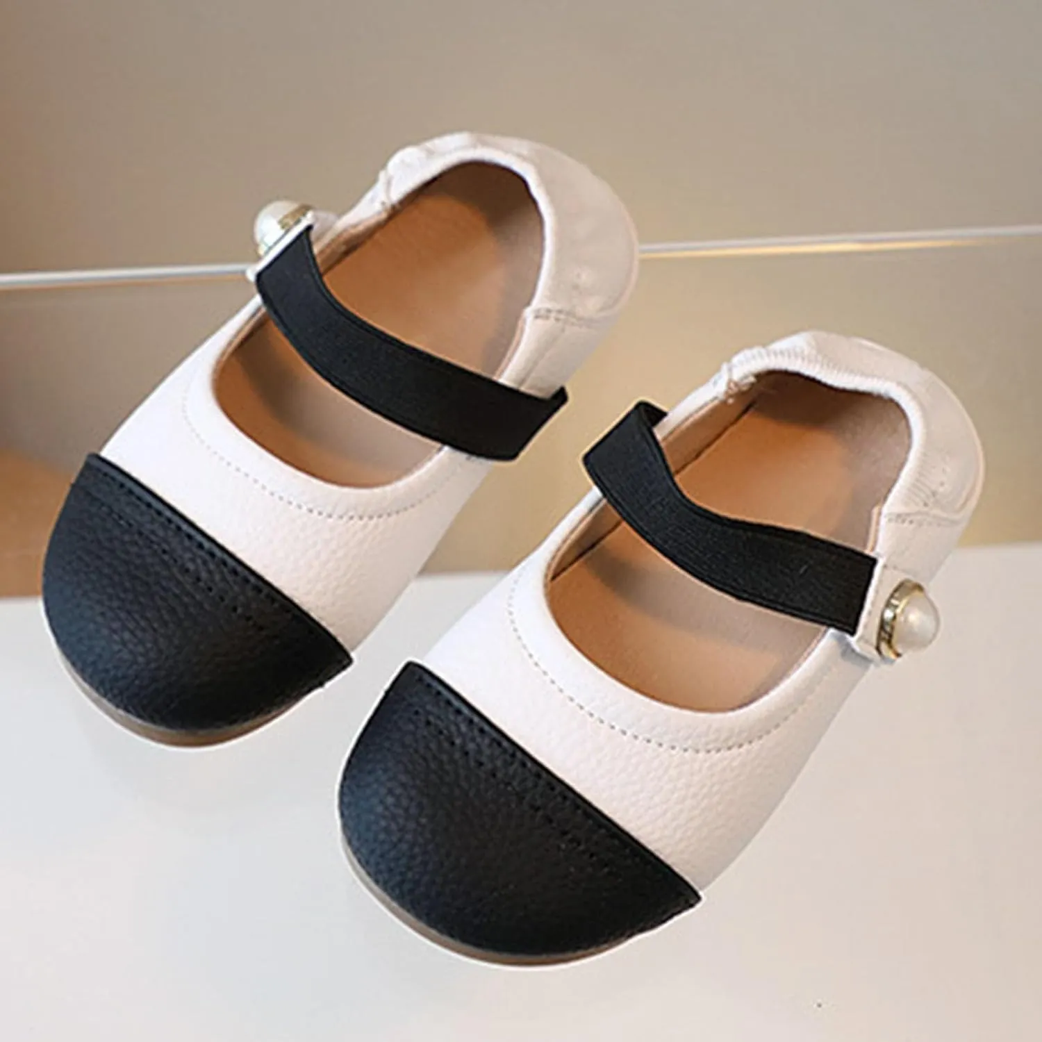 Toddler Girls Dress Shoes Color Block Ballet Flats Flower Girl School Party Toddler Girl Mary Jane Shoes