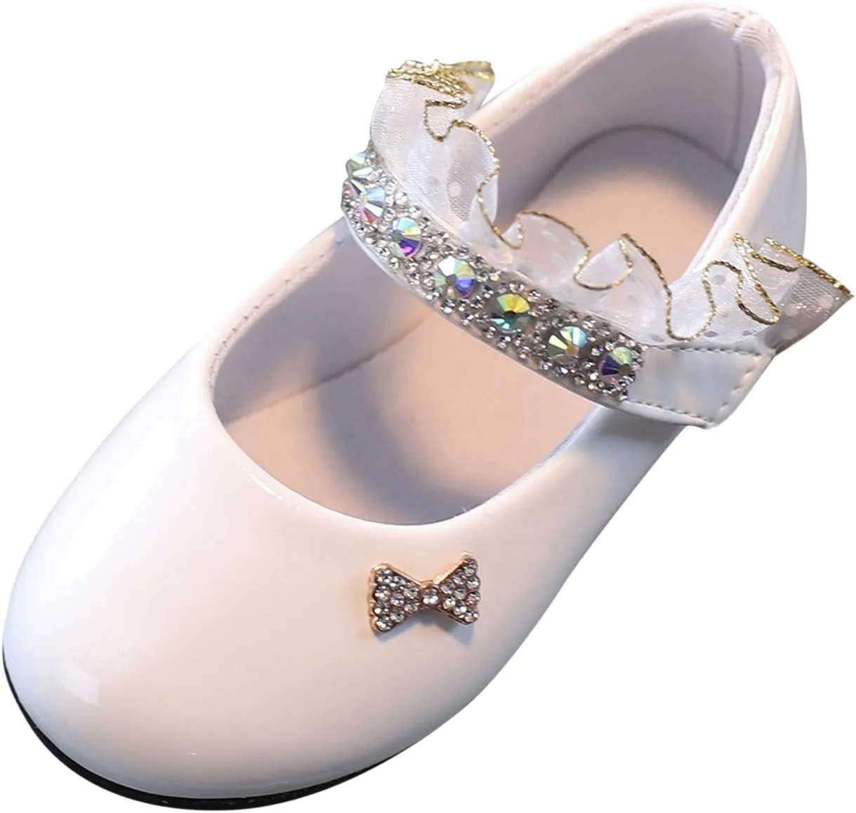 Toddler Girls Dress Shoes Rhinstones Mary Jane Ballet Flats Flower Girl School Party Wedding Shoes Mary Jane Shoes