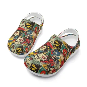 Treadz Nursing Slide On Clogs - Comic Strip