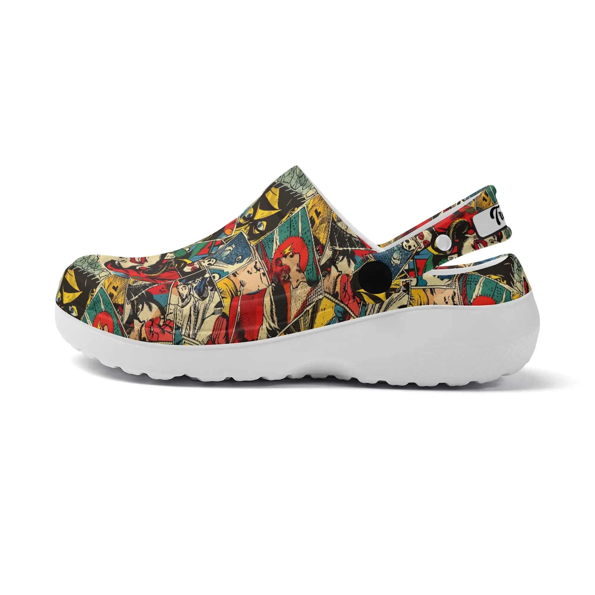 Treadz Nursing Slide On Clogs - Comic Strip