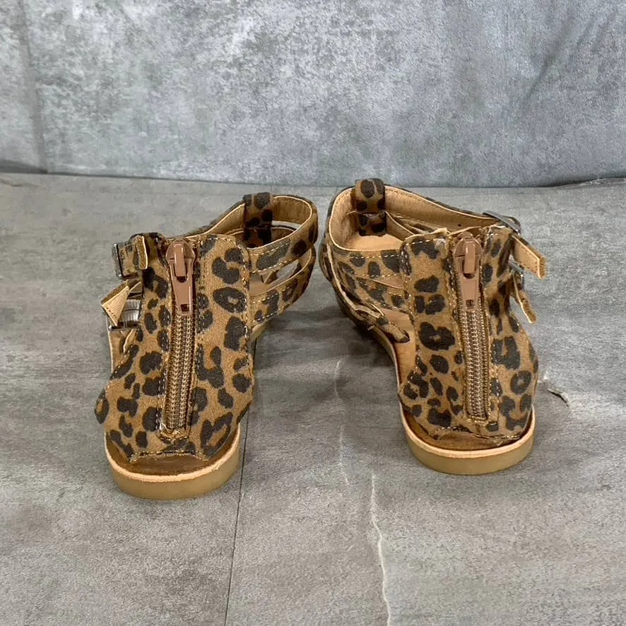 TREASURE & BOND Girl's Tan/Brown Cheetah-Print Alana Gladiator Sandals SZ 13