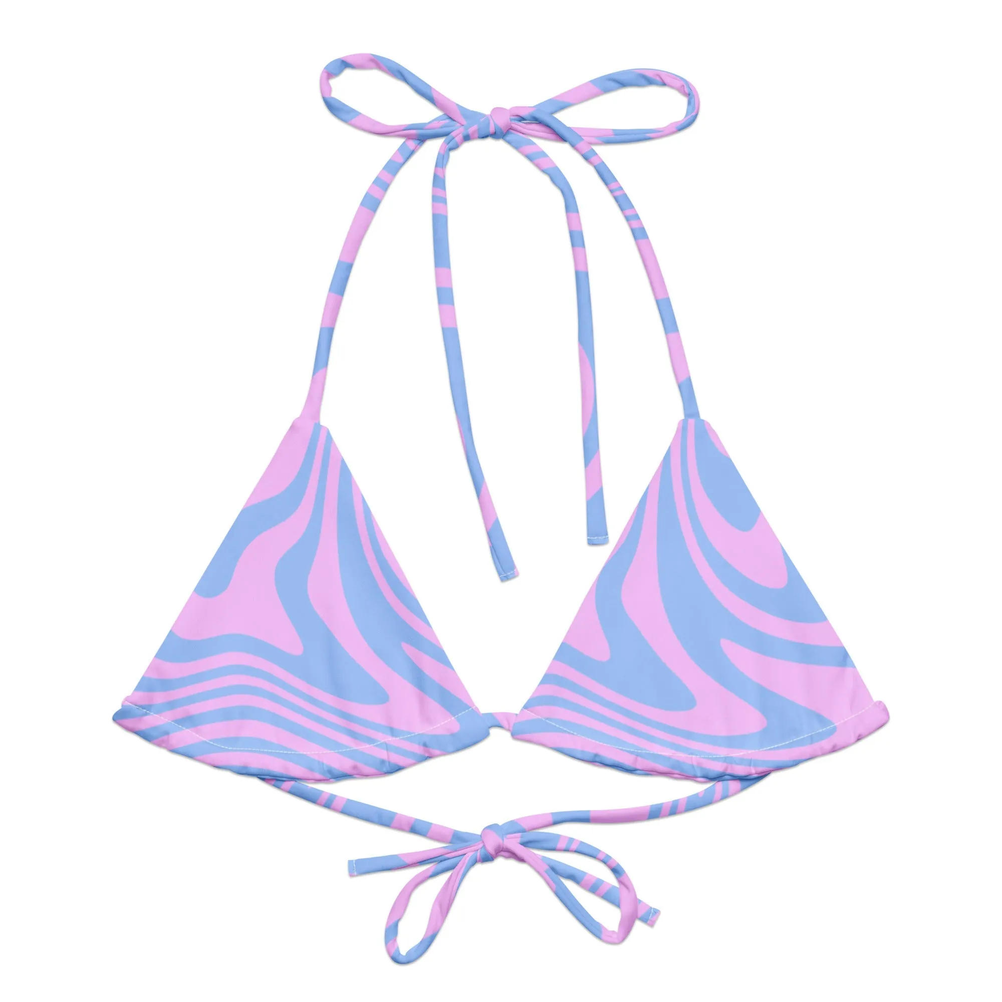 TRIANGLE STRING BIKINI TOP ECO - PINK SWIRLSA