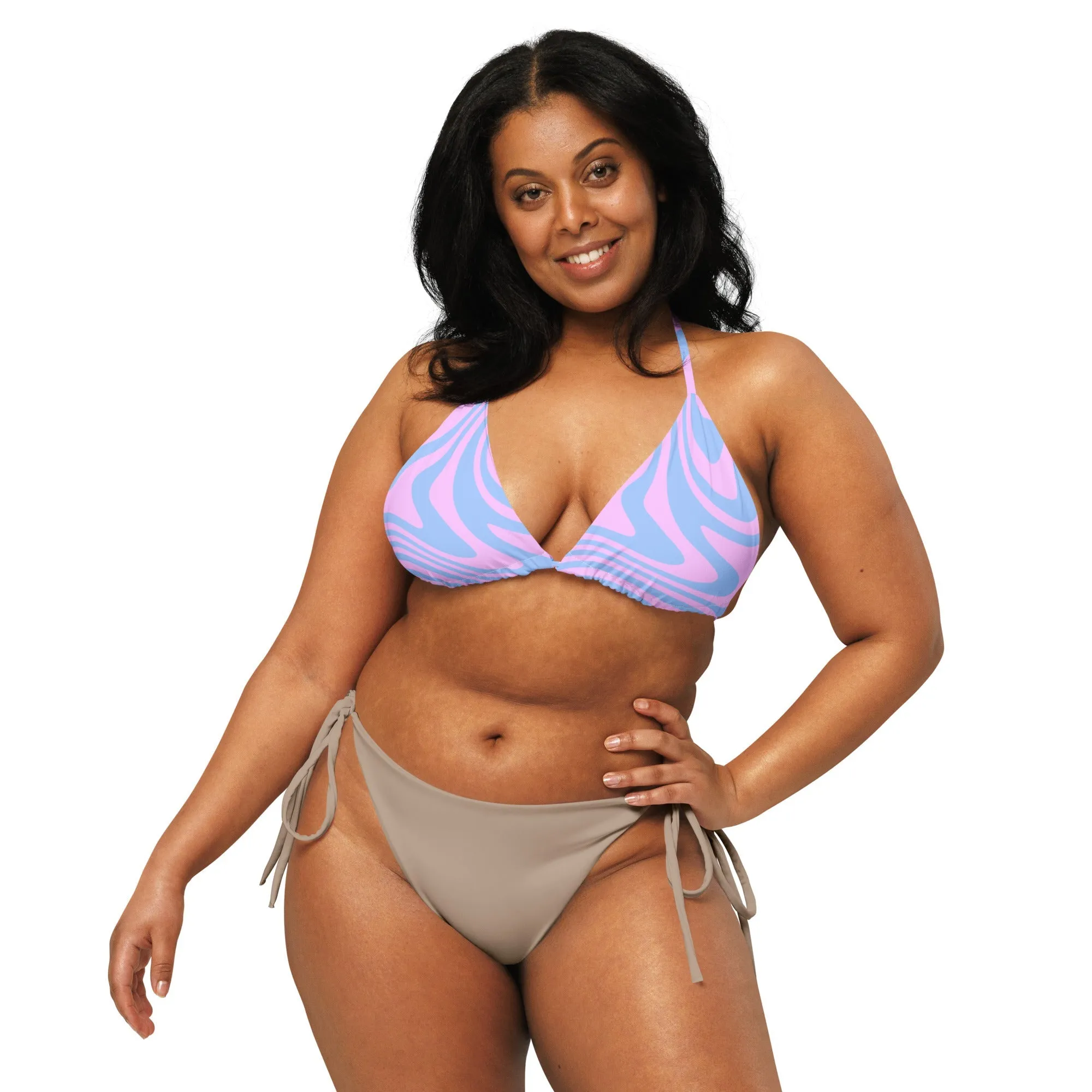 TRIANGLE STRING BIKINI TOP ECO - PINK SWIRLSA
