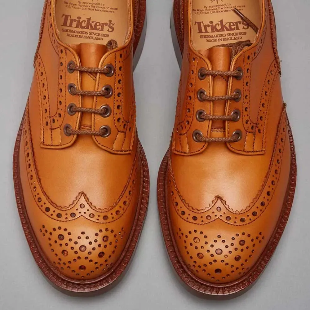 TRICKER'S Bourton Shoes - Mens Dainite or Leather Sole - Acorn Antique