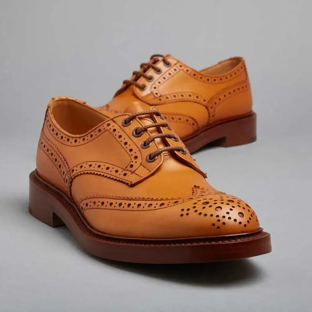 TRICKER'S Bourton Shoes - Mens Dainite or Leather Sole - Acorn Antique