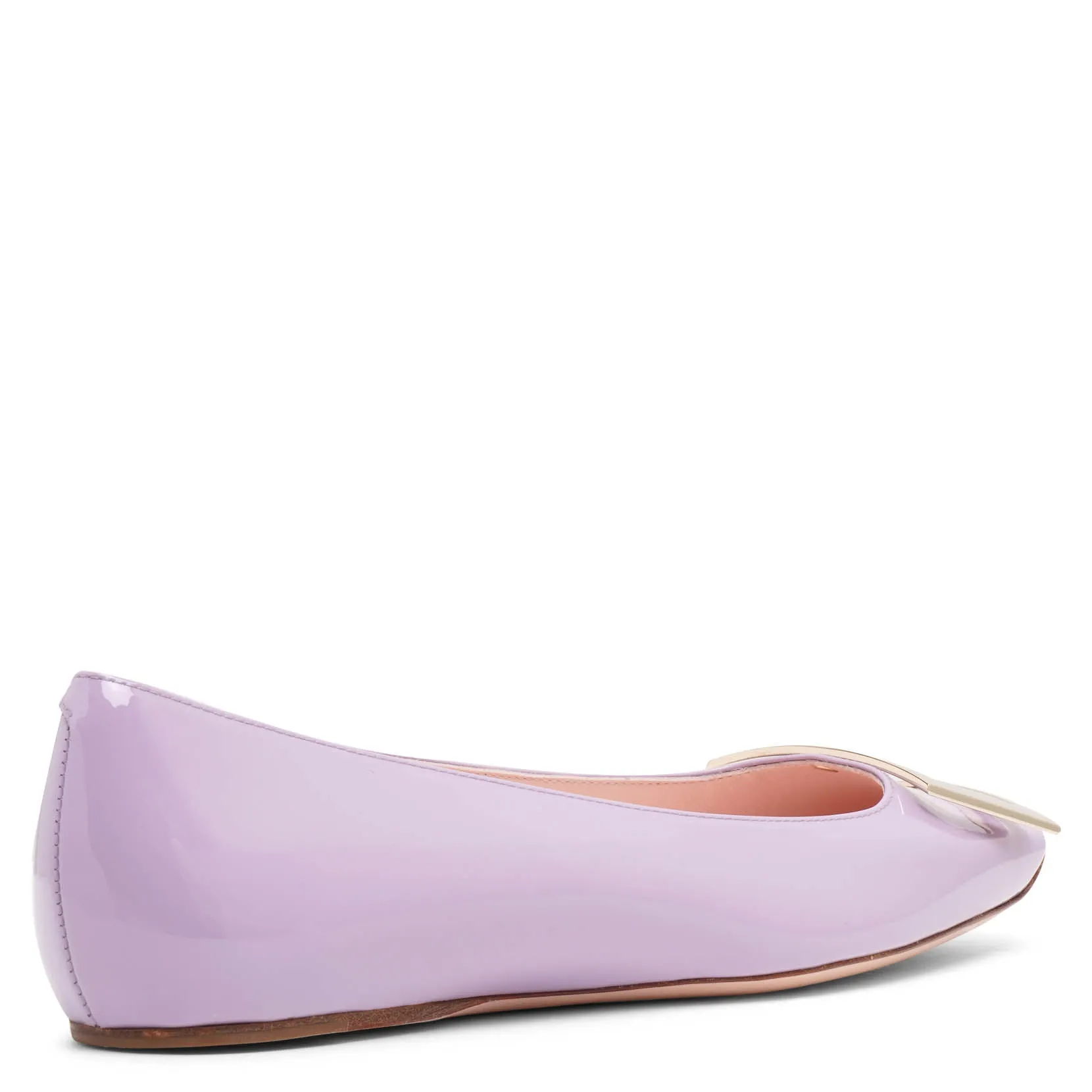 Trompette metal buckle violet patent ballerinas