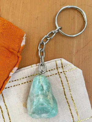 Tumbled Crystal Key Ring (Amazonite)