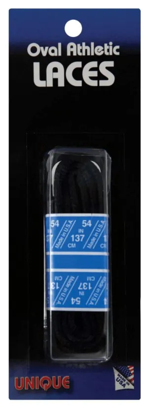 UNIQUE Oval Athletic Shoe Laces - Black