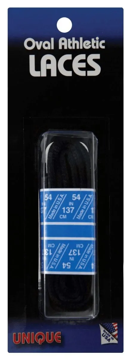 UNIQUE Oval Athletic Shoe Laces - Black