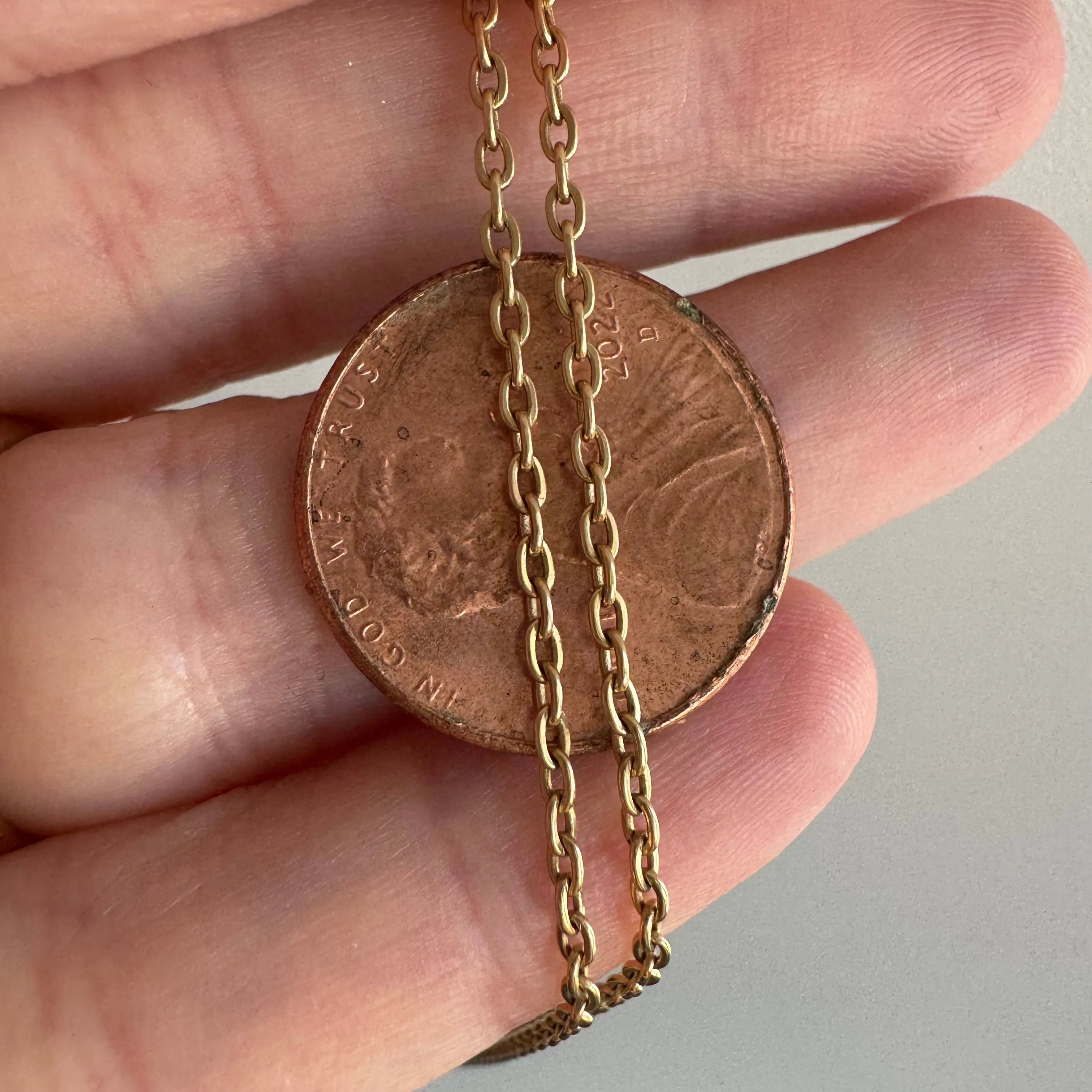 V I N T A G E // everyday cable / 14k yellow gold dainty cable chain / 18.25", 2.8g