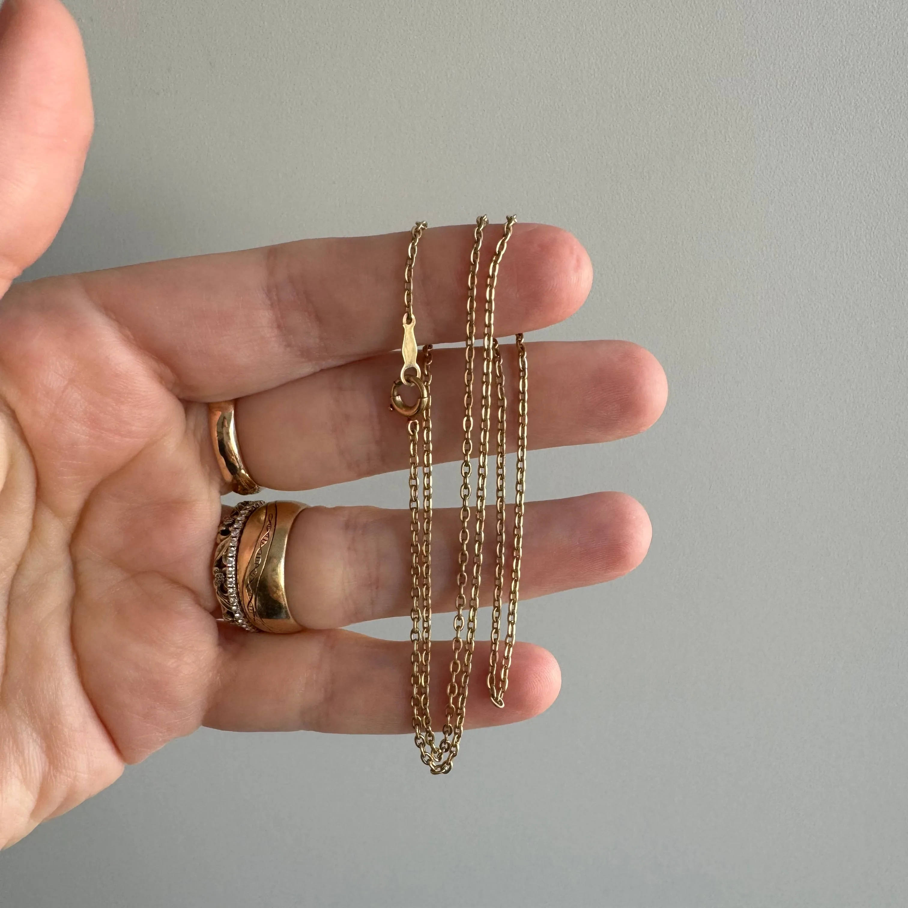V I N T A G E // everyday cable / 14k yellow gold dainty cable chain / 18.25", 2.8g