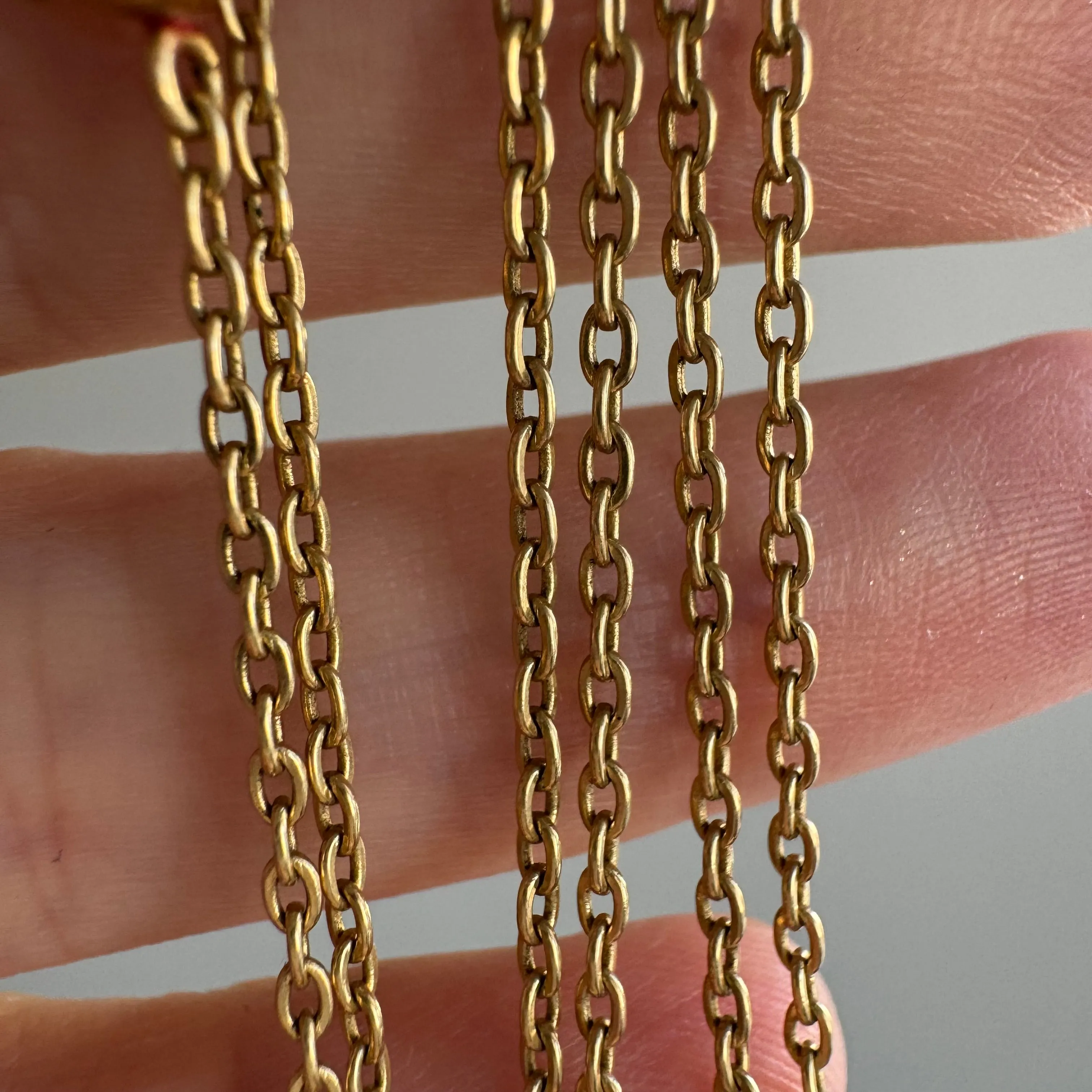 V I N T A G E // everyday cable / 14k yellow gold dainty cable chain / 18.25", 2.8g