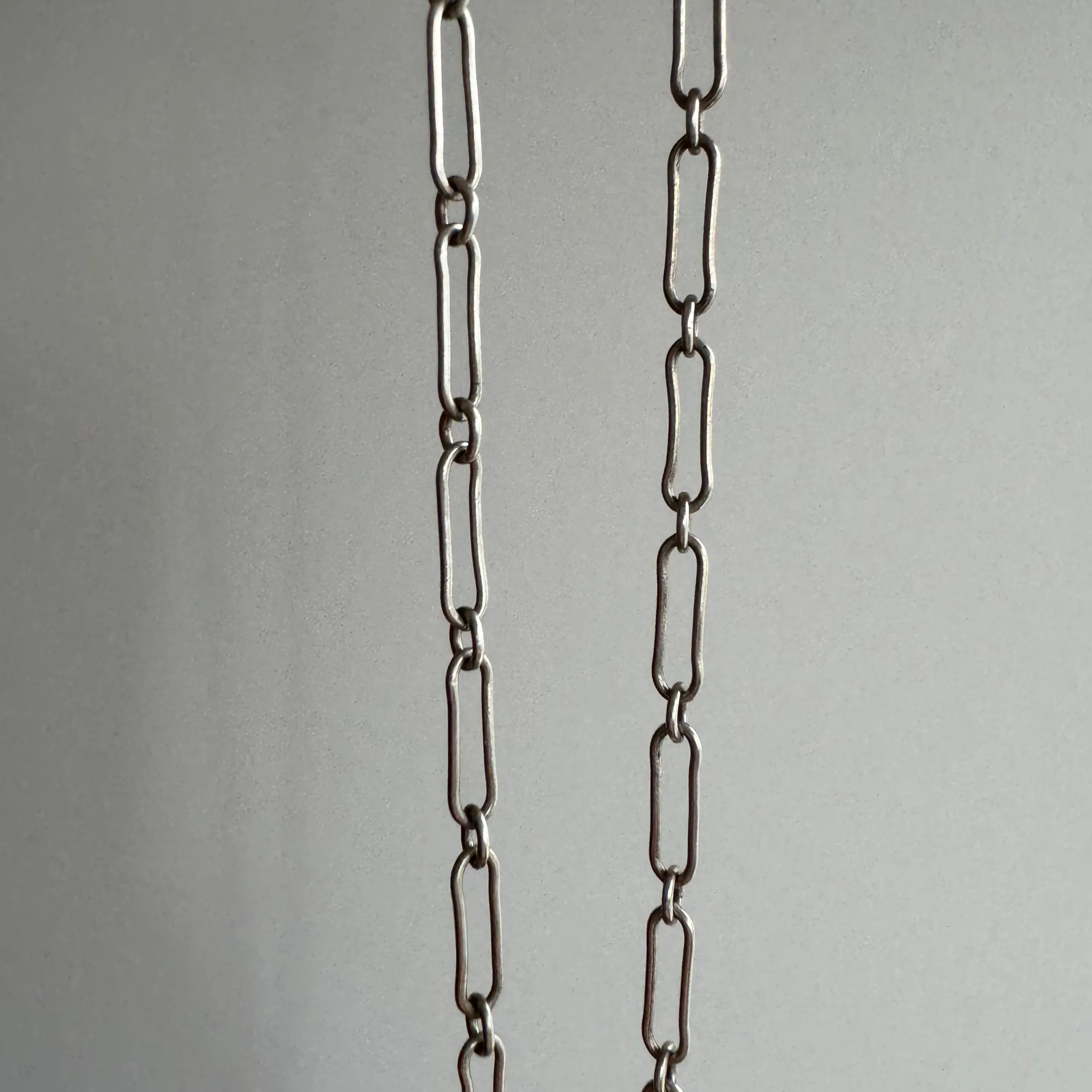 V I N T A G E // trombone paperclip / sterling silver long and short link chain / 24", 7g