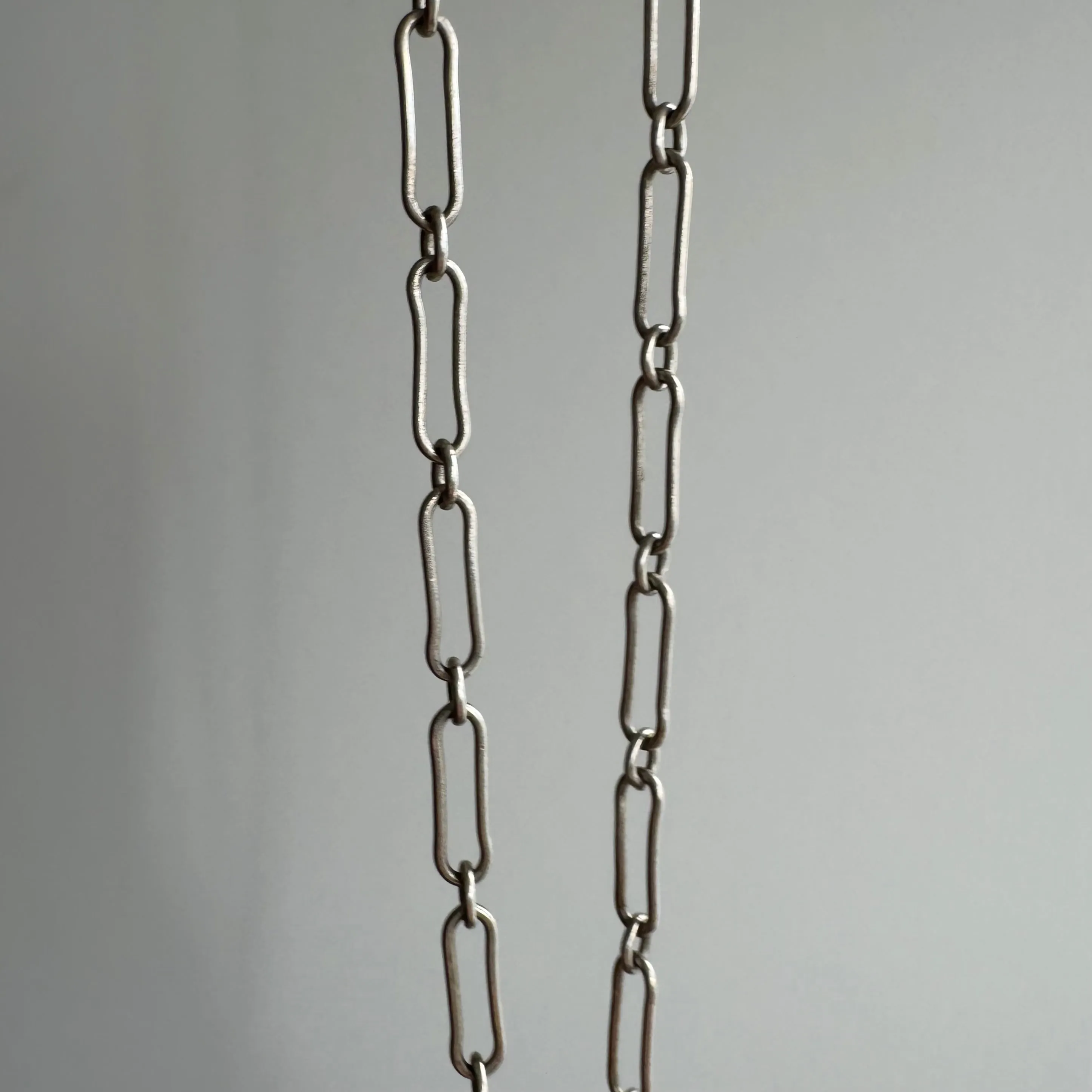 V I N T A G E // trombone paperclip / sterling silver long and short link chain / 24", 7g