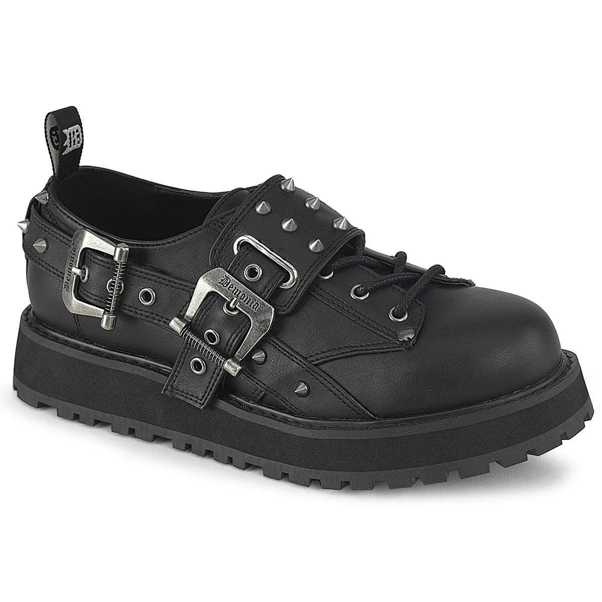 VALOR-38 DemoniaCult Black Vegan Leather Sexy Unisex Platform Shoes & Boots (Alternative Footwear)