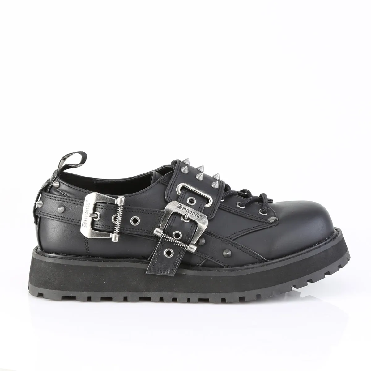 VALOR-38 DemoniaCult Black Vegan Leather Sexy Unisex Platform Shoes & Boots (Alternative Footwear)