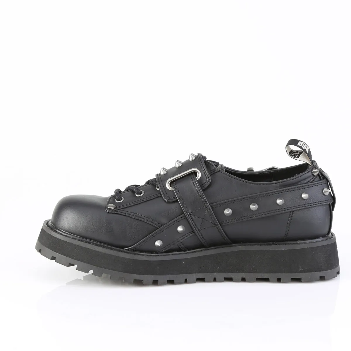 VALOR-38 DemoniaCult Black Vegan Leather Sexy Unisex Platform Shoes & Boots (Alternative Footwear)