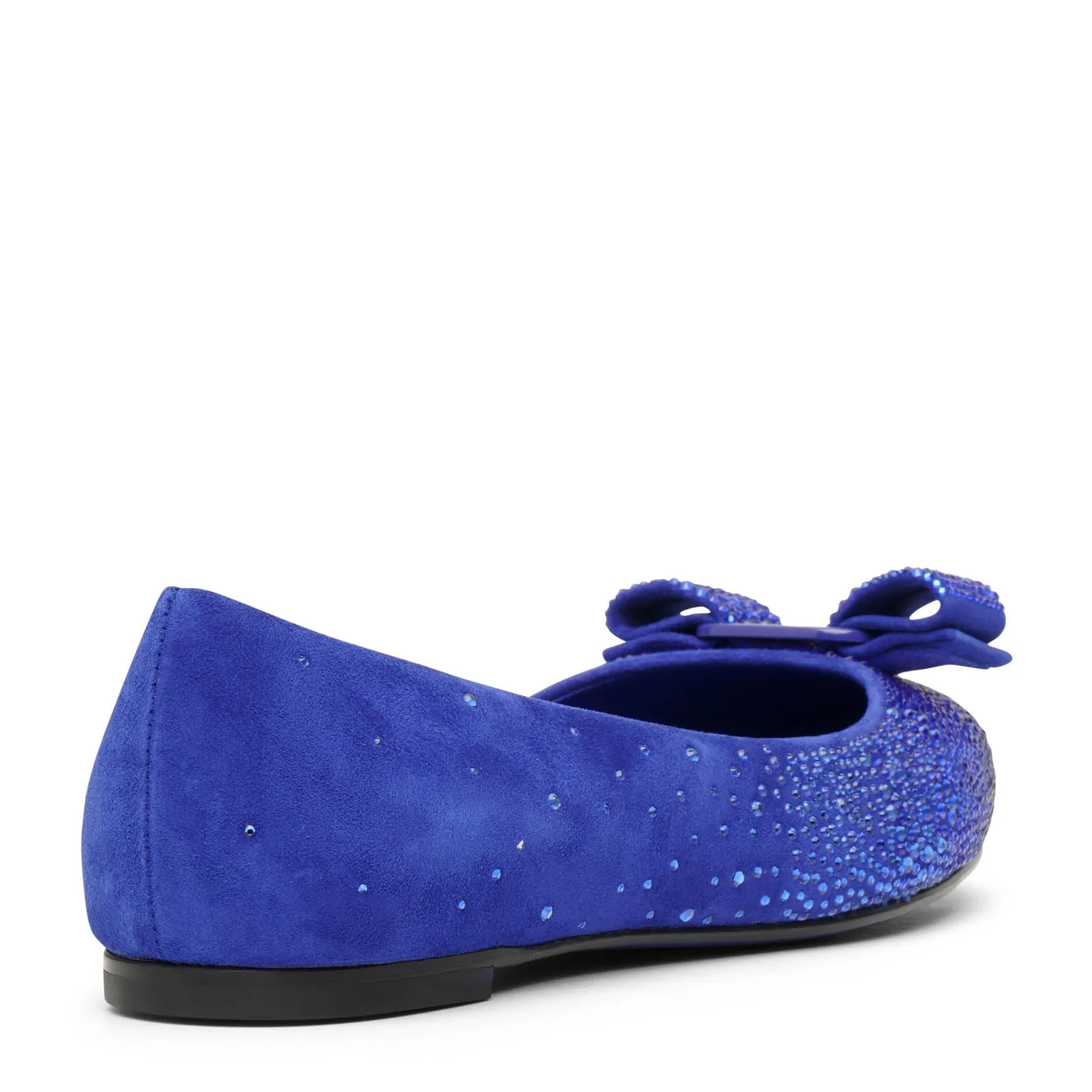 Varina blue crystal suede ballet flats